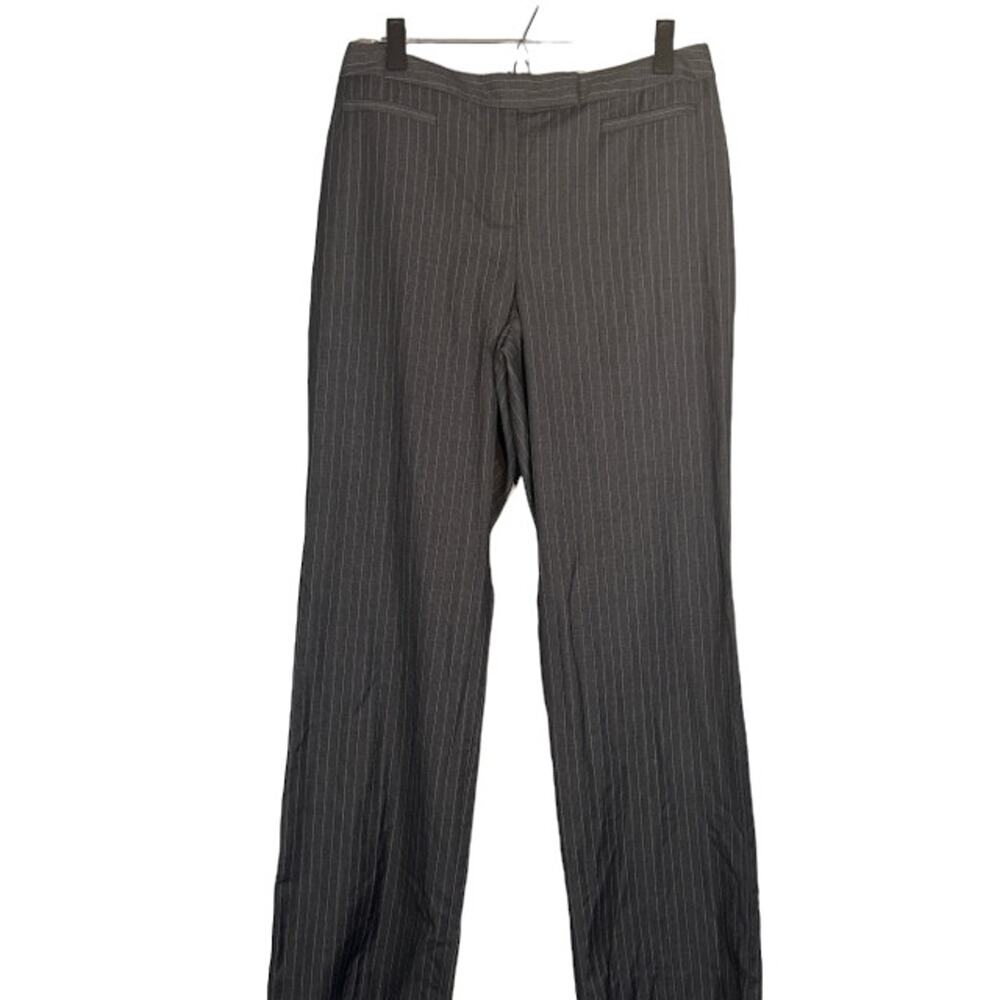 Merona Women’s Gray Wool Blend Striped Business Dress Pants Slacks Size 10